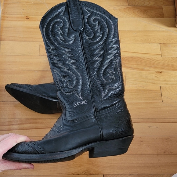 Sancho Black Cowboy Boots - Picture 2 of 6